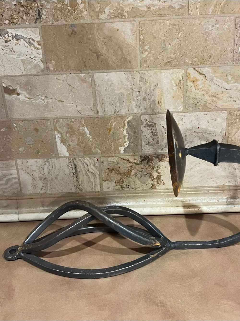 Rustic Iron Twisted Metal Wall Candle Sconce - Black; Set of 2